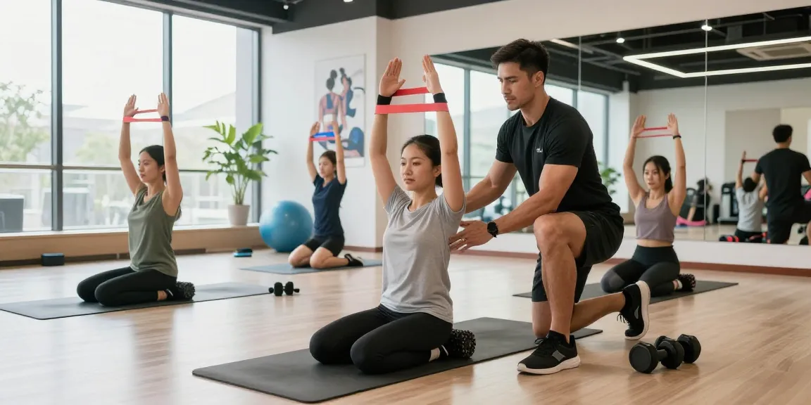 Somatrop Steroid Shop offers dynamic fitness recovery training with professional guidance in a vibrant gym.