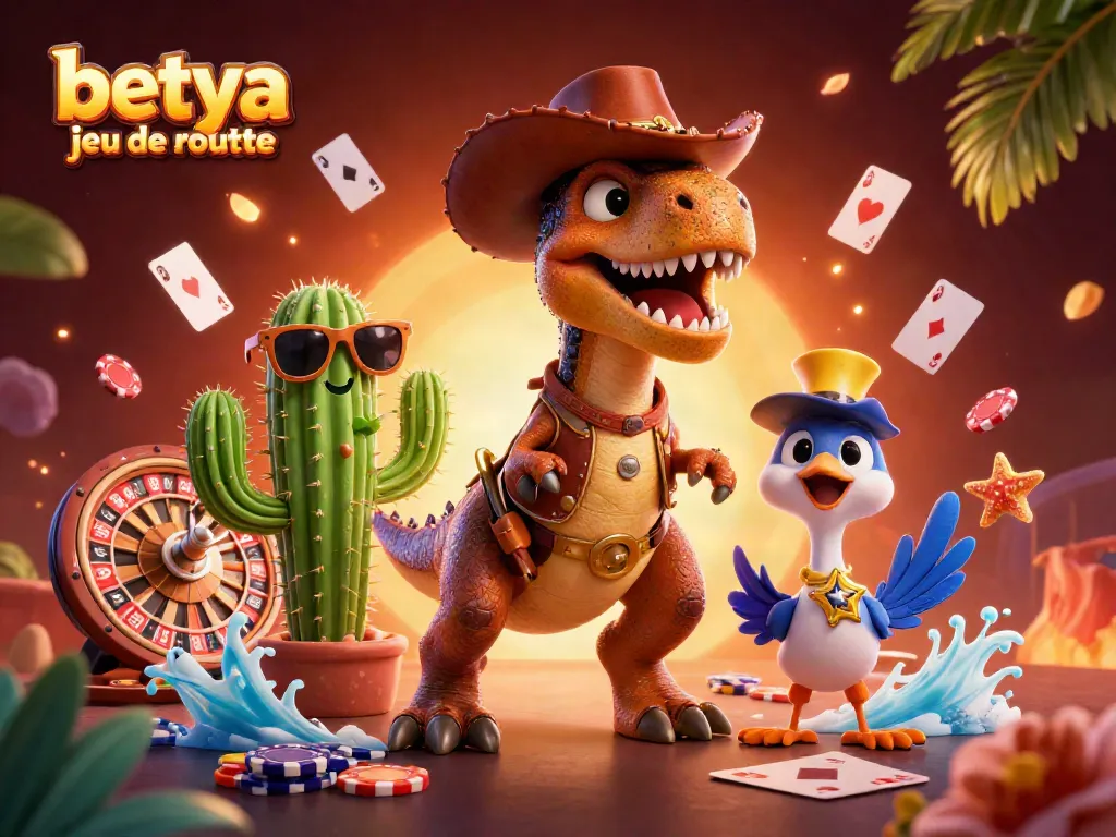 Experience the excitement of betya jeu de roulette with lively characters and game elements in this vibrant casino scene.