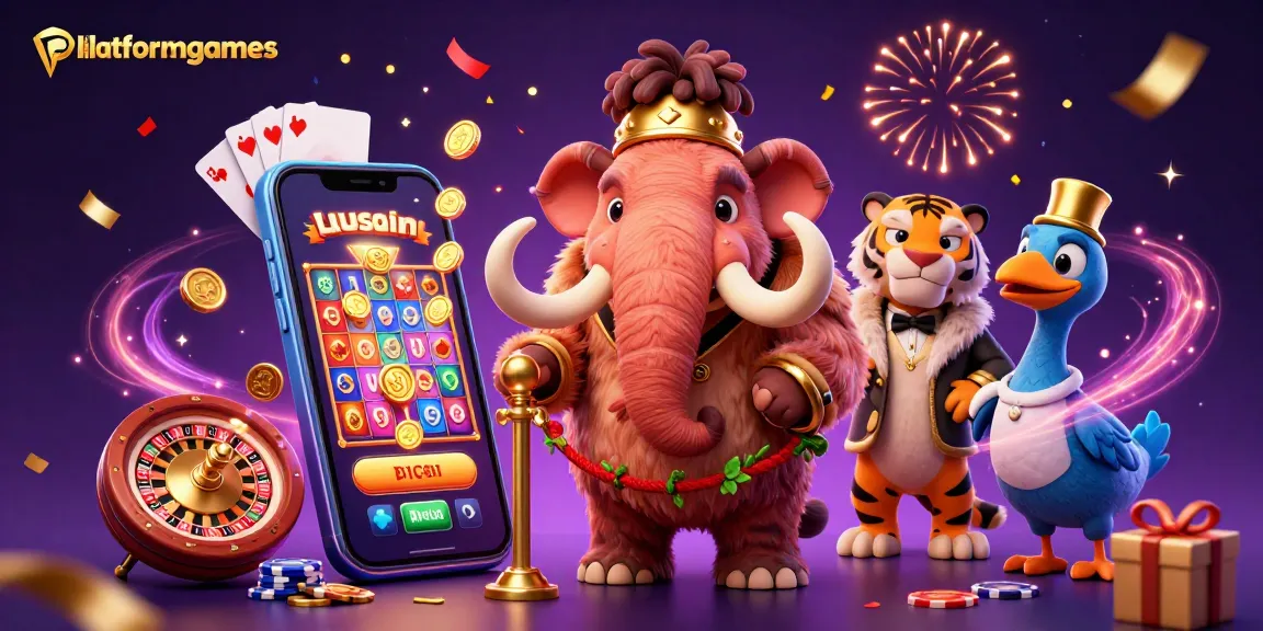 Experience the exciting game designs of platformgames with dynamic characters in a vibrant casino scene.