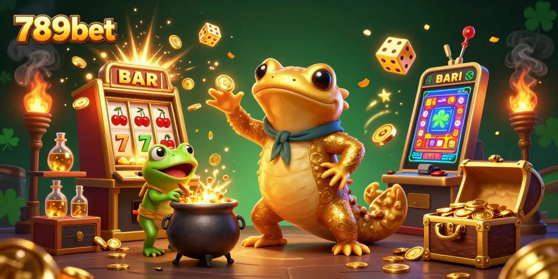 Experience the thrill of 789bet with a magical casino scene filled with gold and excitement!