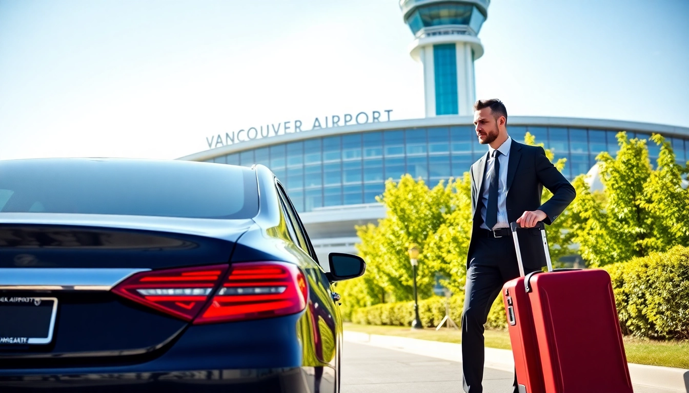 Experience reliable vancouver airport car service as a professional driver assists passengers with luggage.