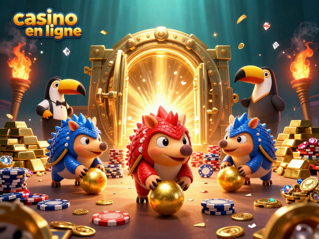 Jouez à des jeux captivants dans le casino en ligne avec des pangolins rivalisant au bowling dans un décor féerique.