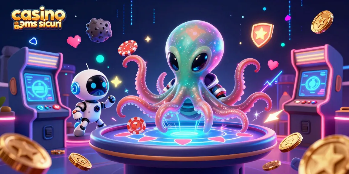 Giocare nei casino non AAMS sicuri con un polpo alieno e un robot su una tavola di poker olografica
