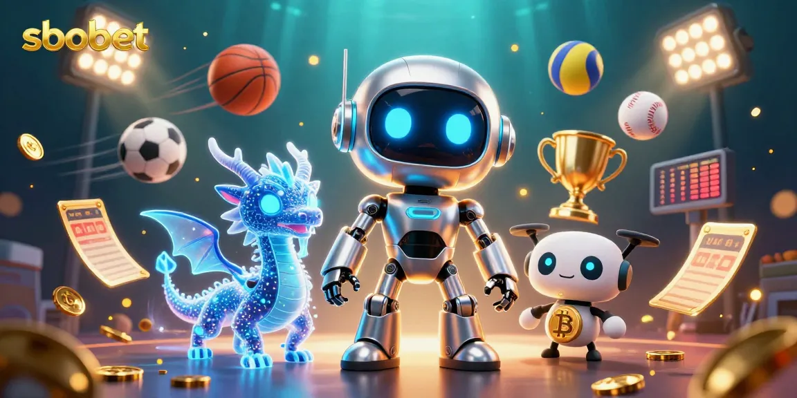 Engage in sbobet sports betting with avatars under dynamic lighting showcasing exciting game elements.