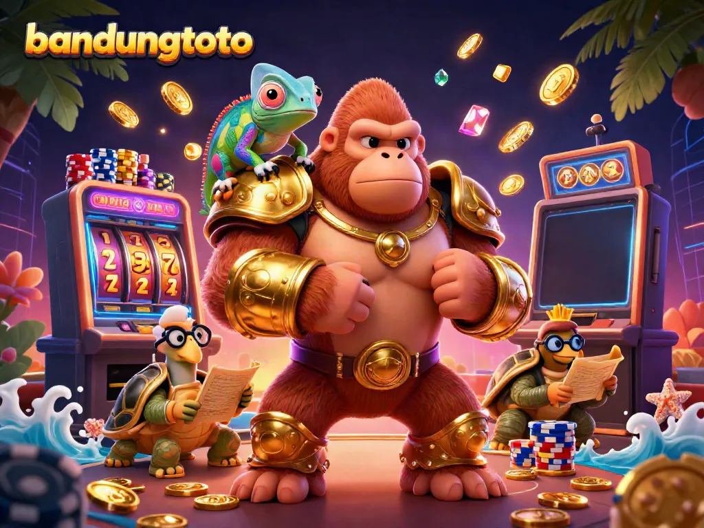 Engage with bandungtoto's vibrant online slots featuring a gorilla king, chameleon spy, and tortoise elder.