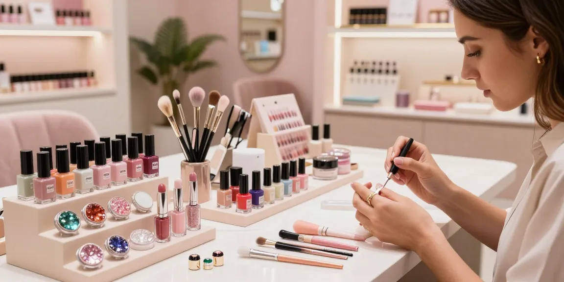 Salon luxury dengan produk LUXURY12 dan stylist merias kuku pelanggan