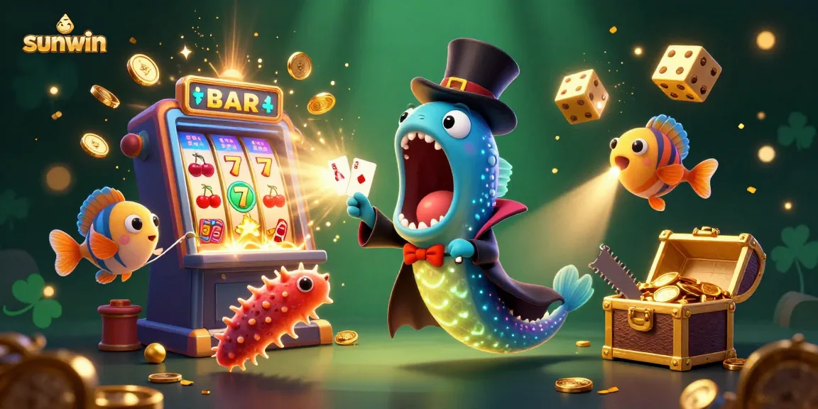 Experience the thrill of sunwin as a deep-sea gulper eel performs magical card tricks amid exploding jackpots.
