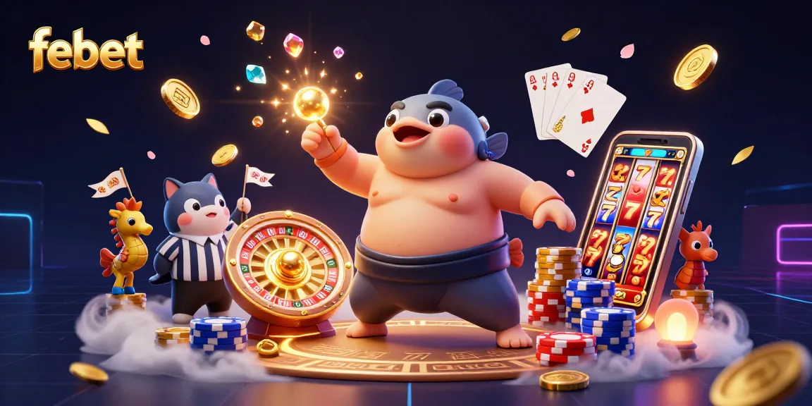 Spin the reels at febet’s vibrant casino scene featuring an energetic 3D underwater showdown.
