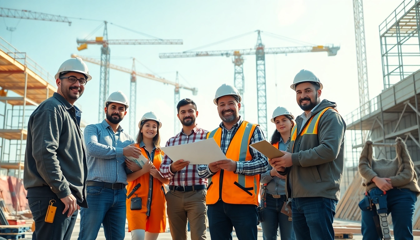 Engaging scene at an open shop contractor association site showcasing collaboration among contractors.