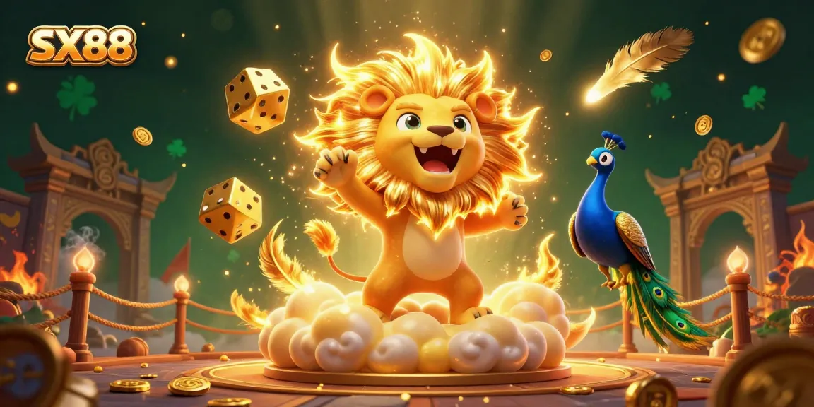 Experience the thrill of SX88 with a vibrant 3D scene showcasing victory and excitement in a casino setting.
