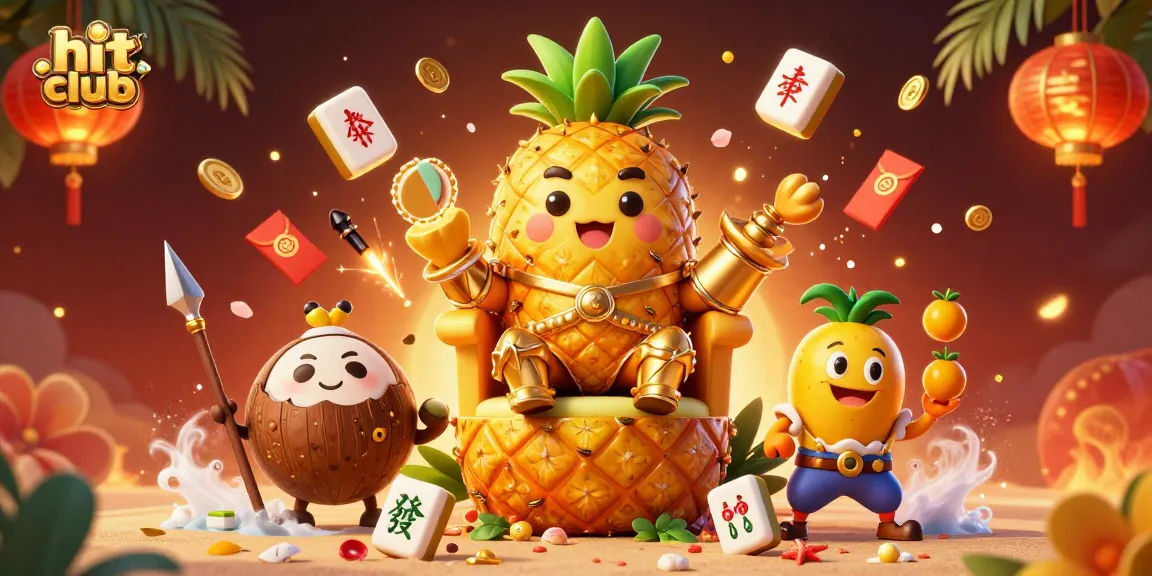 Engage in the hit club action with a vibrant beach casino scene featuring a golden pineapple king and dynamic game elements.