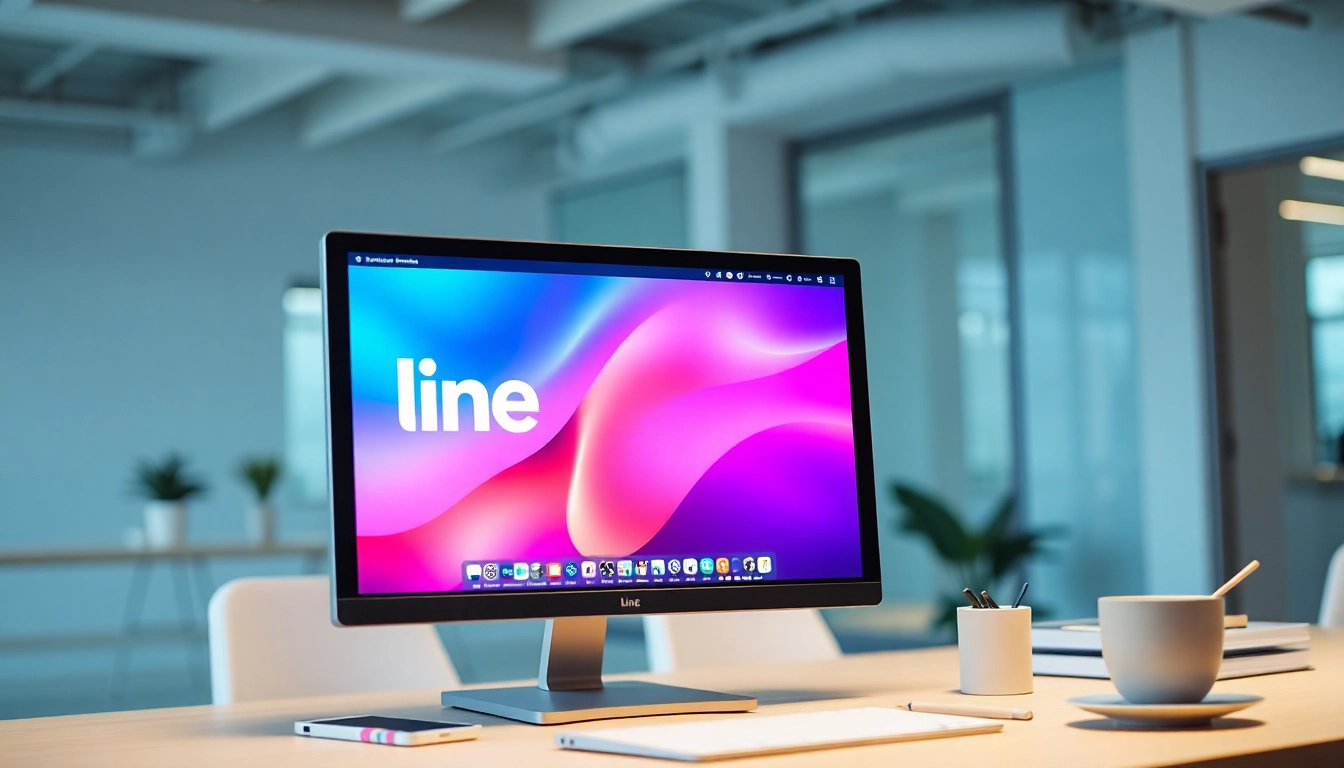 使用 line電腦版 的專業工作空間，展示了生動的視覺效果。