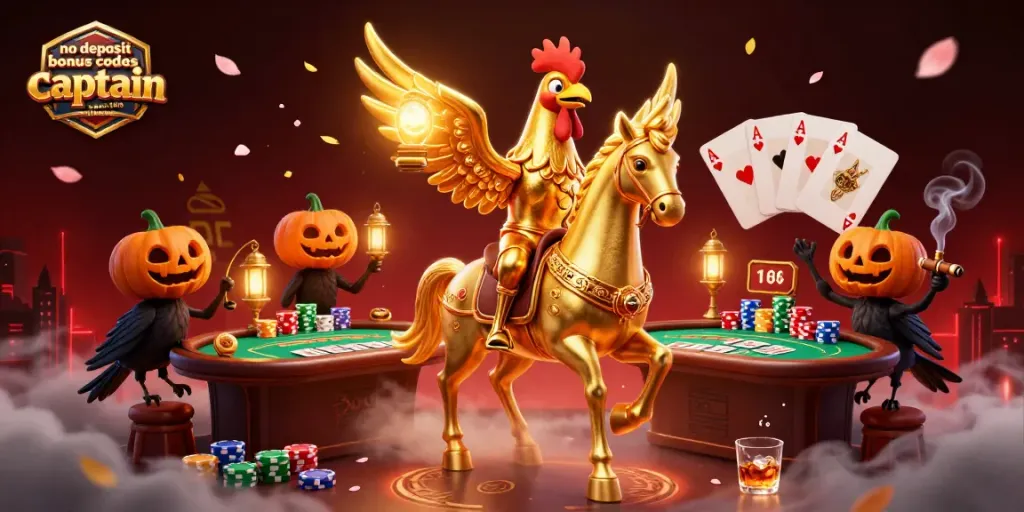 Play with no deposit bonus codes for captain jack casino in a lively casino scene full of action.