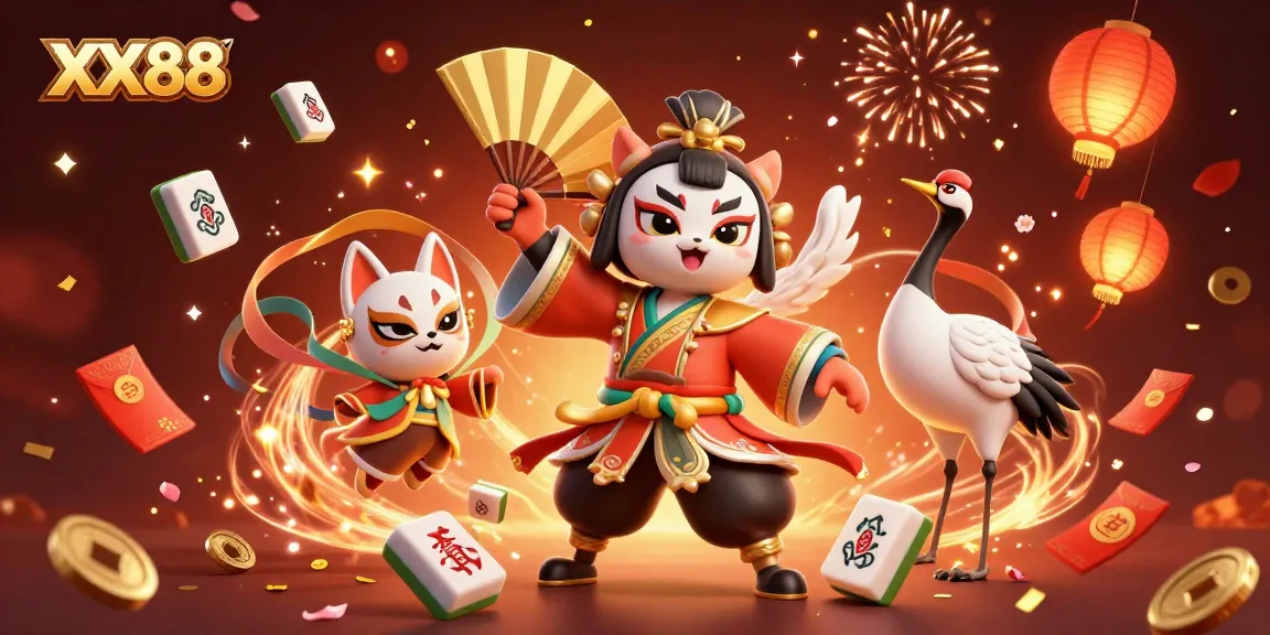 Engage in thrilling gameplay at XX88 with a vibrant 3D casino-themed illustration of a kabuki warrior.