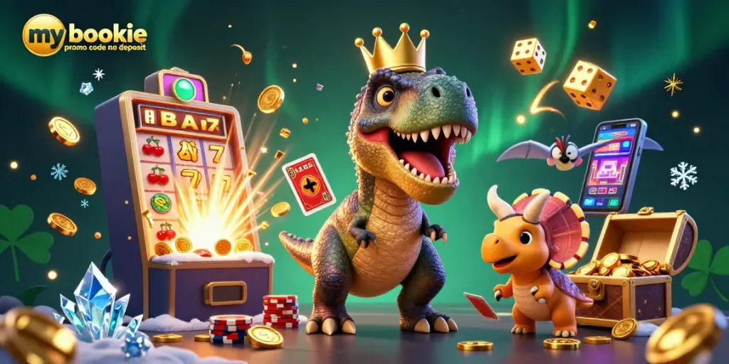 Play with the mybookie promo code no deposit while enjoying a vibrant casino scene bursting with action.
