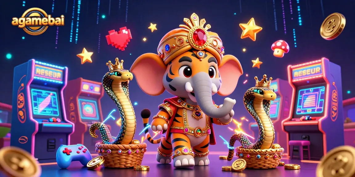 Experience the thrill of agamebai with colorful 3D arcade games and an ornate maharaja in a vibrant casino scene.