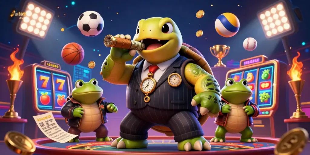 Menangkan jackpot di situs slot dengan ilustrasi kasino yang hidup dan penuh warna.