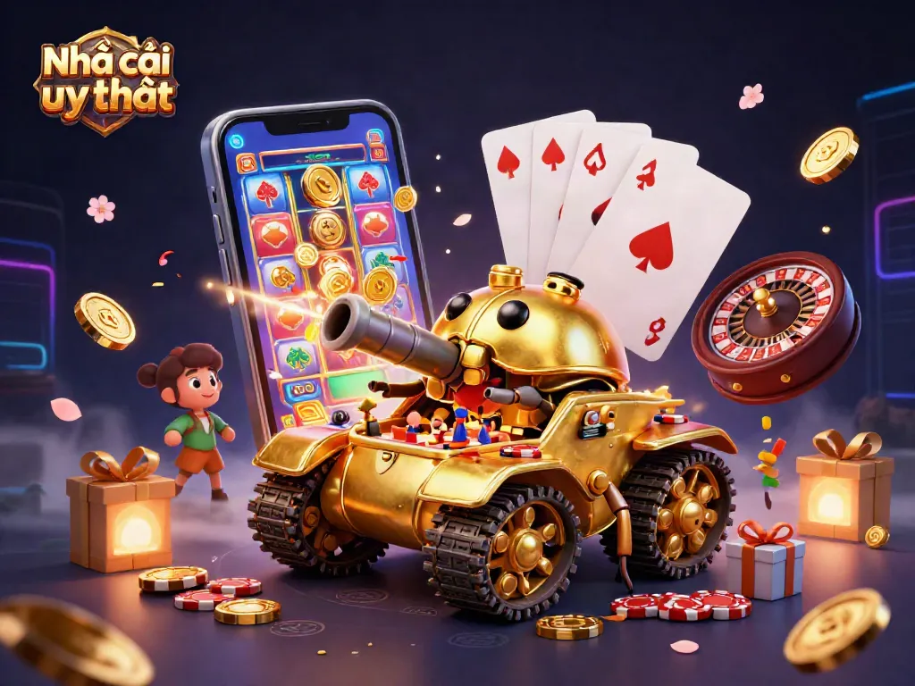 Engage with Nhà cái uy tín in a vibrant digital casino scene with gaming excitement and luxury.