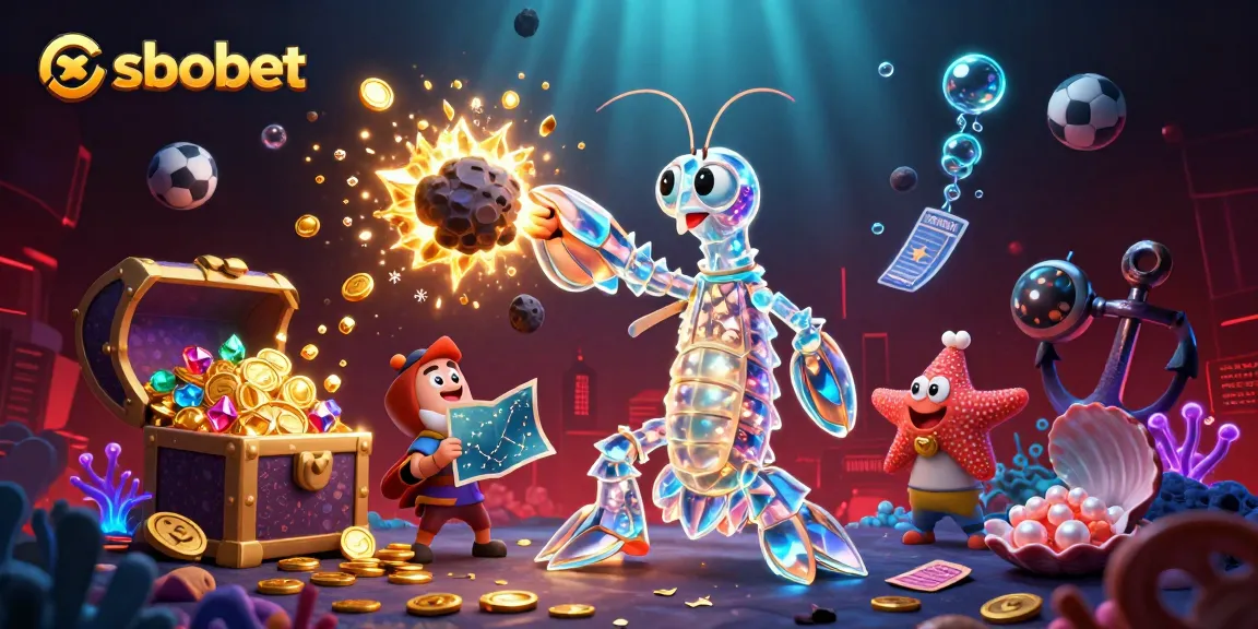 Engage in sbobet sports betting with this vibrant underwater illustration showcasing dynamic gaming elements.