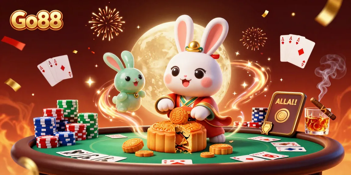 Experience thrilling gaming at Go88 with vibrant casino elements and festive visuals.