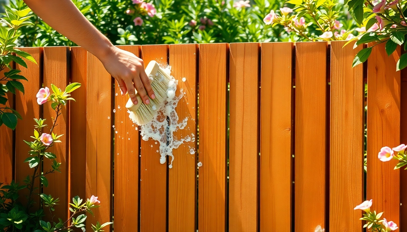 Transform your Fence Cleaning skills with effective techniques in a sunny garden setup.