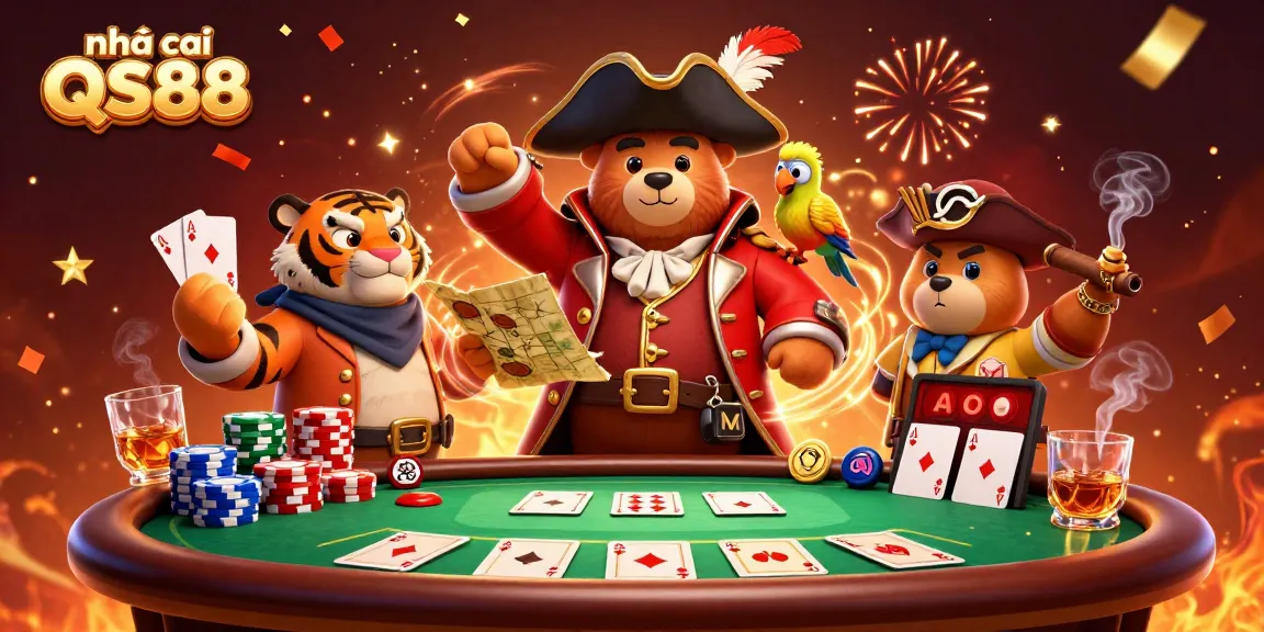 Experience exhilarating gameplay at nhà cái QS88 with vibrant casino elements and adventurous characters.