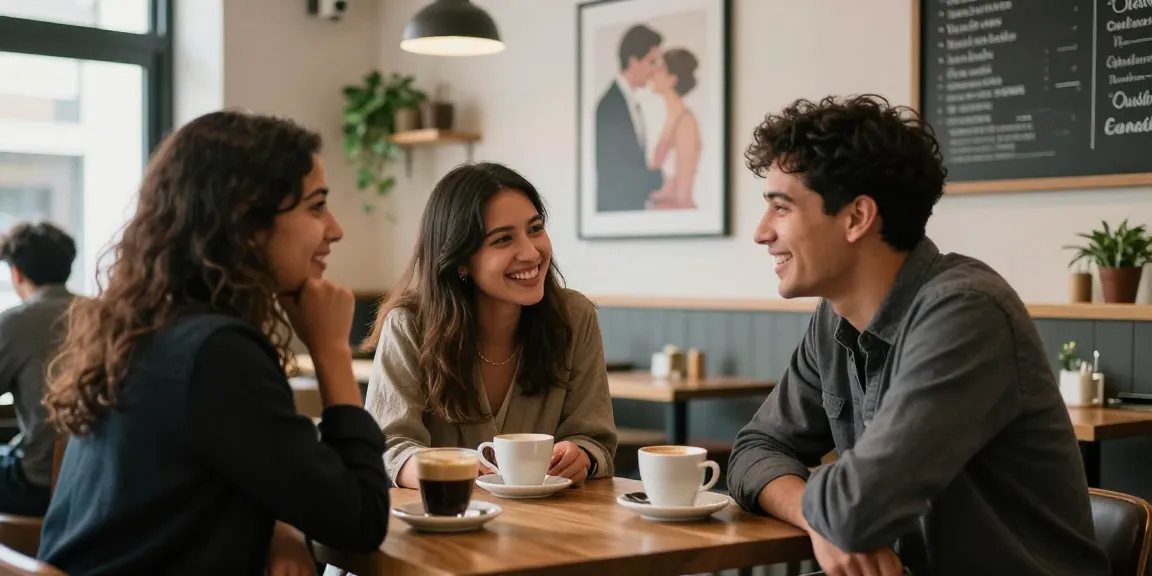 Singles enjoying genuine conversations at HundRoses cozy dating café.