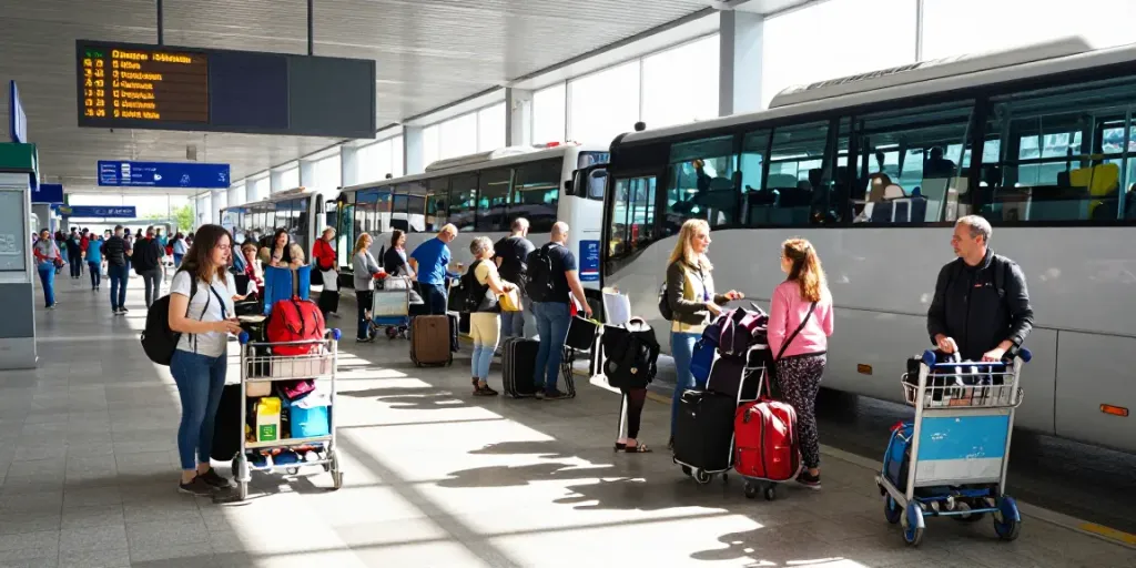 Автобус Кишинёв — Германия: пассажиры в терминале, ожидающие рейс в Европу