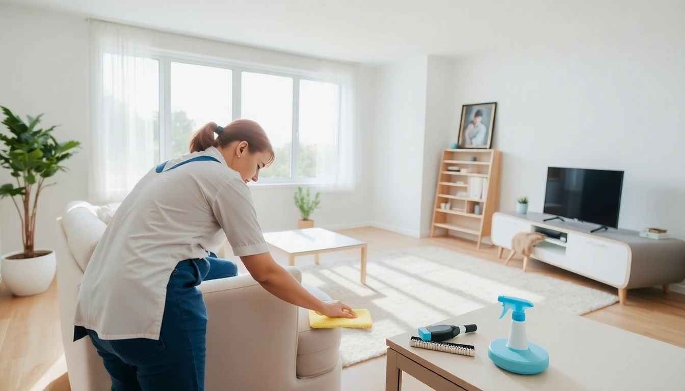 Cleaning a living room during bond cleaning, showcasing the transformation of a space.