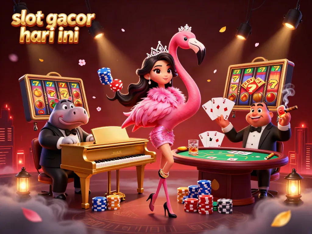 Experience thrilling slot gacor hari ini with vibrant casino characters embracing luck and excitement